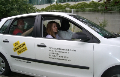 Autoblindfahrt bei den Draussenwerbern (DDW) in Spandau